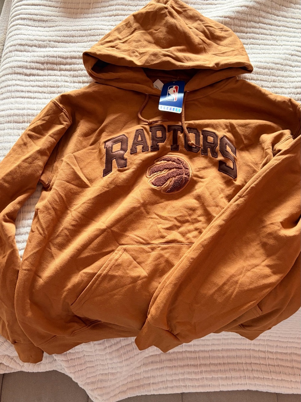 NBA Raptors Pullover Hoodie in Rust Brown